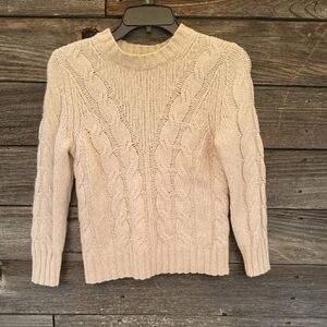 Ann Taylor Cream Colored Cable Knit Sweater Size XS